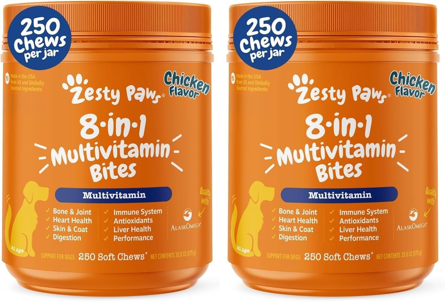 image:imageZesty Paws 10in1 Dog Vitamins Dog Multivitamin Powder Salmon 30 CtChicken 8in1