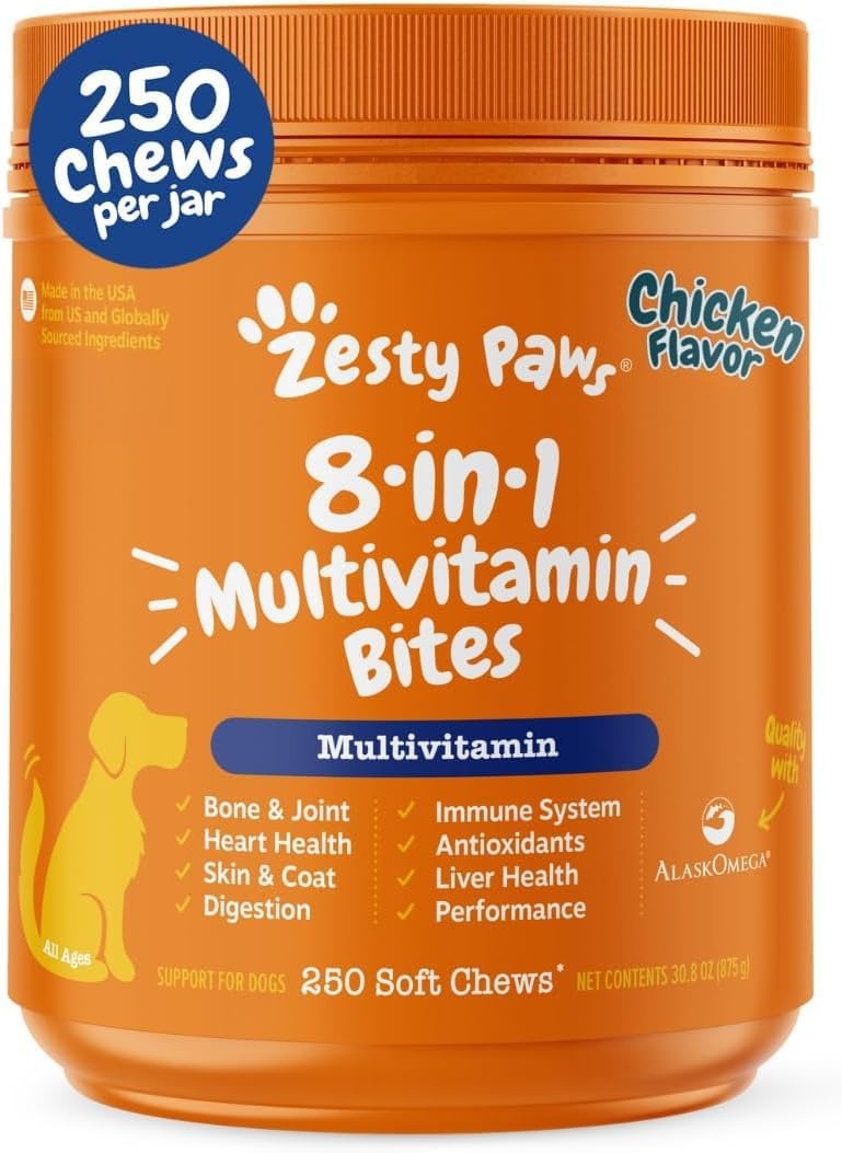 image:imageZesty Paws 10in1 Dog Vitamins Dog Multivitamin Powder Salmon 30 CtChicken 8in1