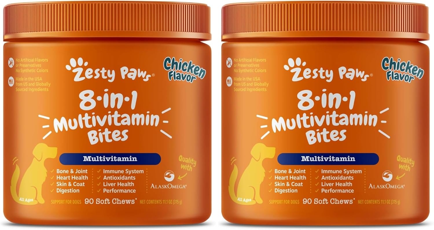 image:imageZesty Paws 10in1 Dog Vitamins Dog Multivitamin Powder Salmon 30 CtChicken 8in1