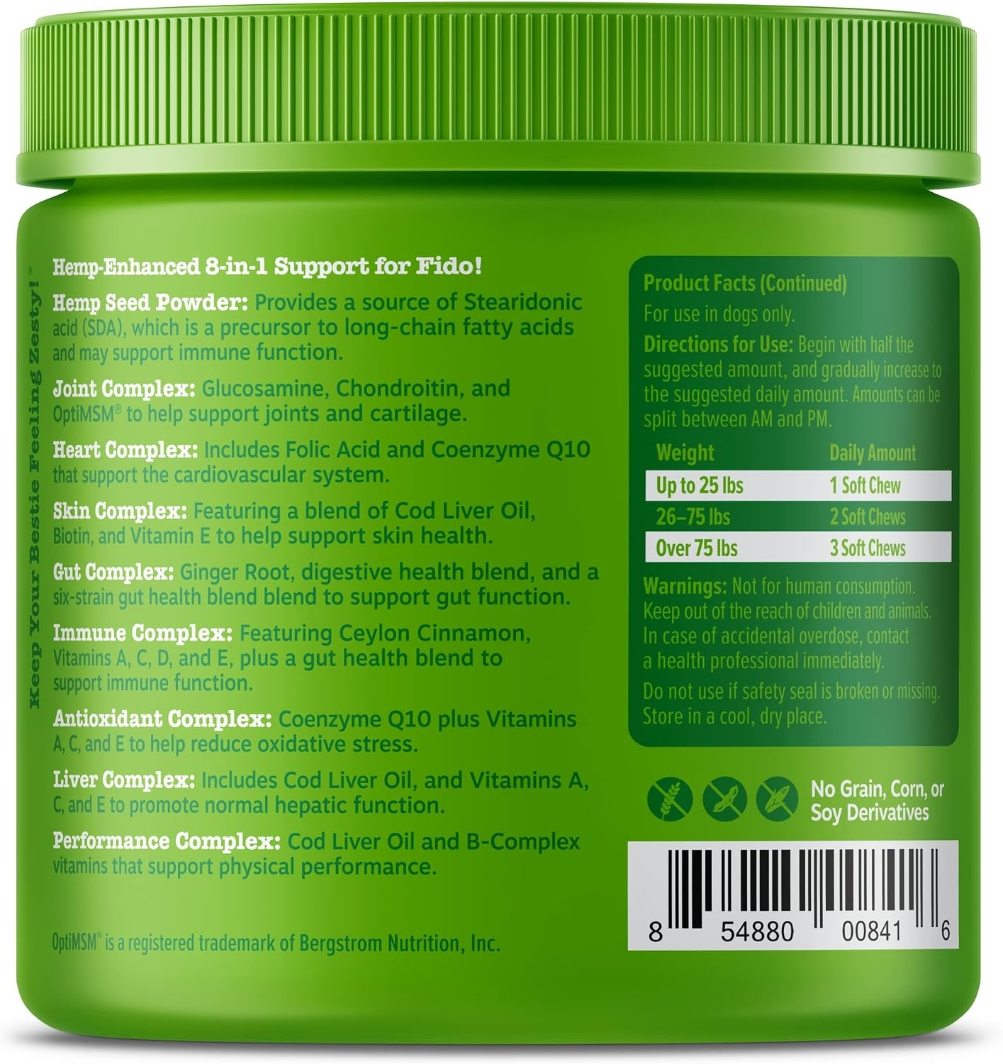 image:imageZesty Paws 10in1 Dog Vitamins Dog Multivitamin Powder Salmon 30 CtChicken Hemp