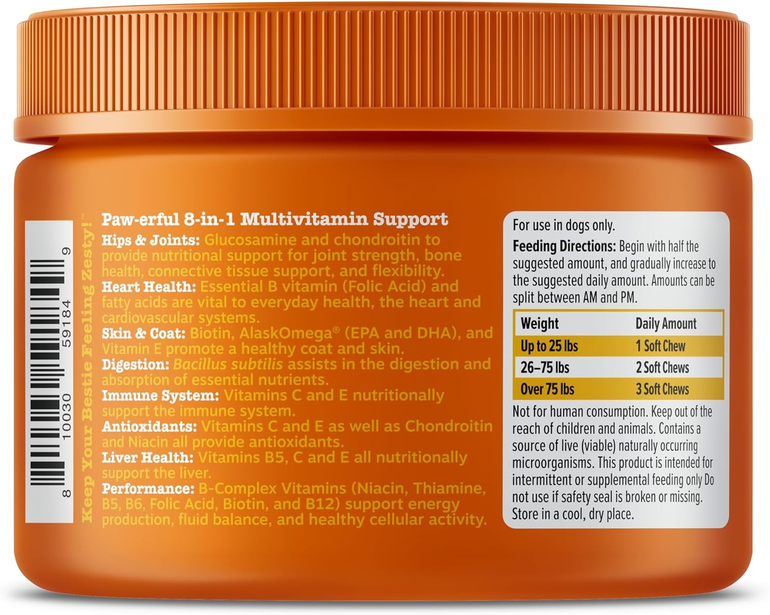 image:imageZesty Paws 10in1 Dog Vitamins Dog Multivitamin Powder Salmon 30 CtChicken Mini