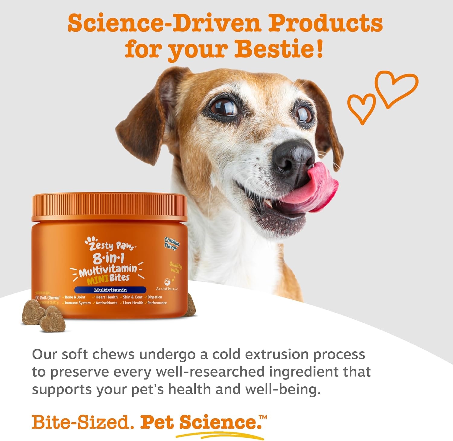 image:imageZesty Paws 10in1 Dog Vitamins Dog Multivitamin Powder Salmon 30 CtChicken Mini