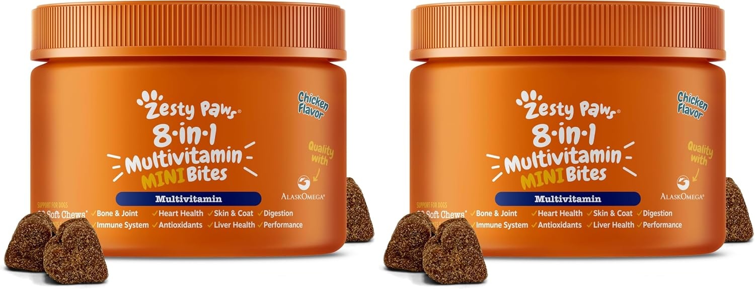 image:imageZesty Paws 10in1 Dog Vitamins Dog Multivitamin Powder Salmon 30 CtChicken Mini