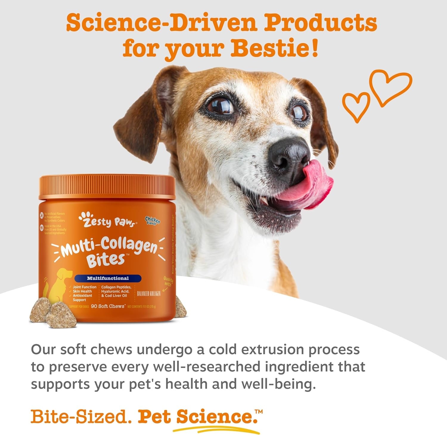 image:imageZesty Paws 10in1 Dog Vitamins Dog Multivitamin Powder Salmon 30 CtPeanut Butter 8in1