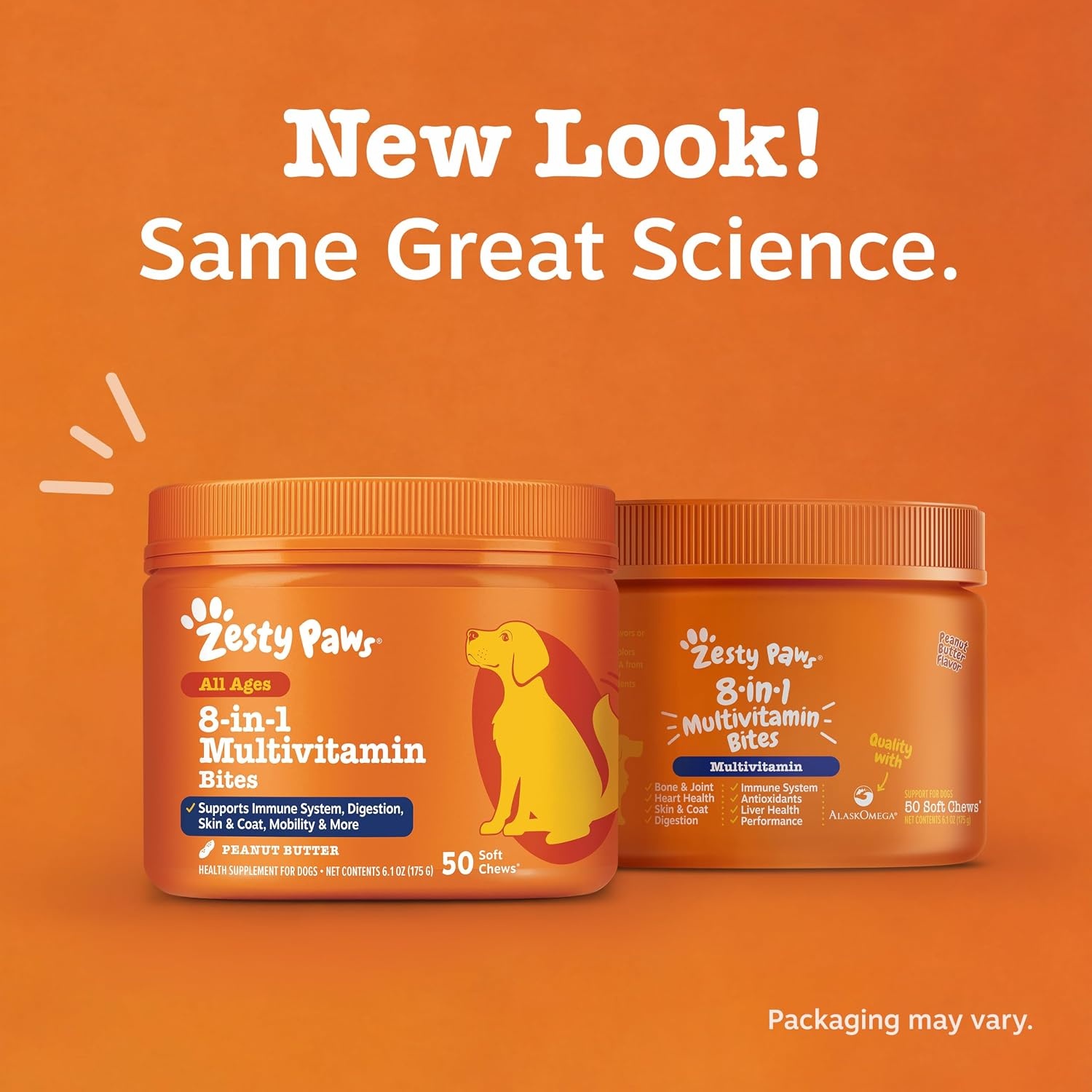 image:imageZesty Paws 10in1 Dog Vitamins Dog Multivitamin Powder Salmon 30 CtPeanut Butter 8in1