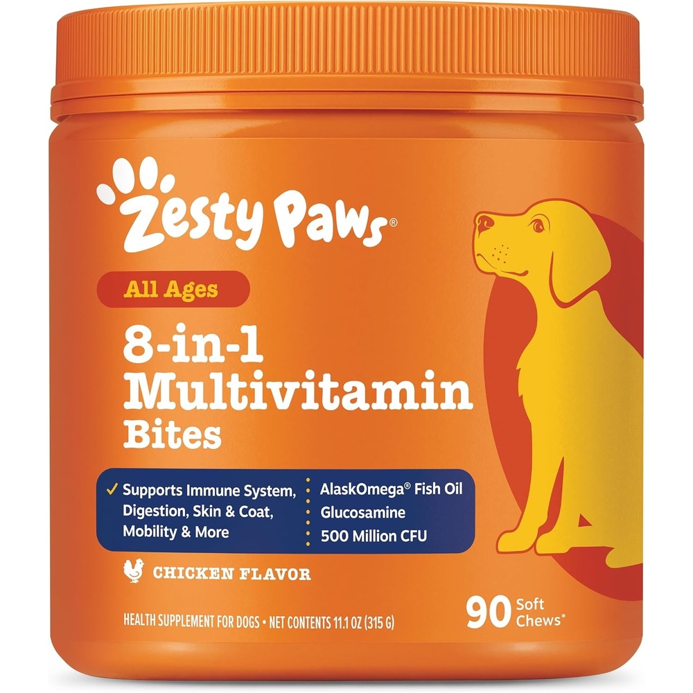 image:imageZesty Paws 10in1 Dog Vitamins Dog Multivitamin Powder Salmon 30 CtChicken 8in1