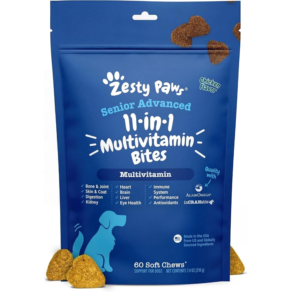 image:imageZesty Paws 10in1 Dog Vitamins Dog Multivitamin Powder Salmon 30 CtChicken Advanced
