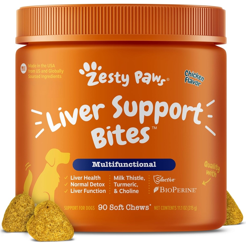 image:imageZesty Paws Dog Liver Supplement Milk Thistle for Dogs Chicken 90 CtChicken