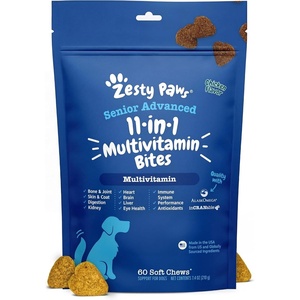 Zesty Paws 10-in-1 Dog Vitamins – Dog Multivitamin Powder, Salmon, 30 Ct(Chicken – Advanced)